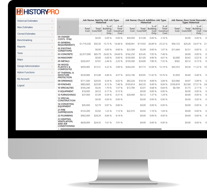 History Pro dashboard